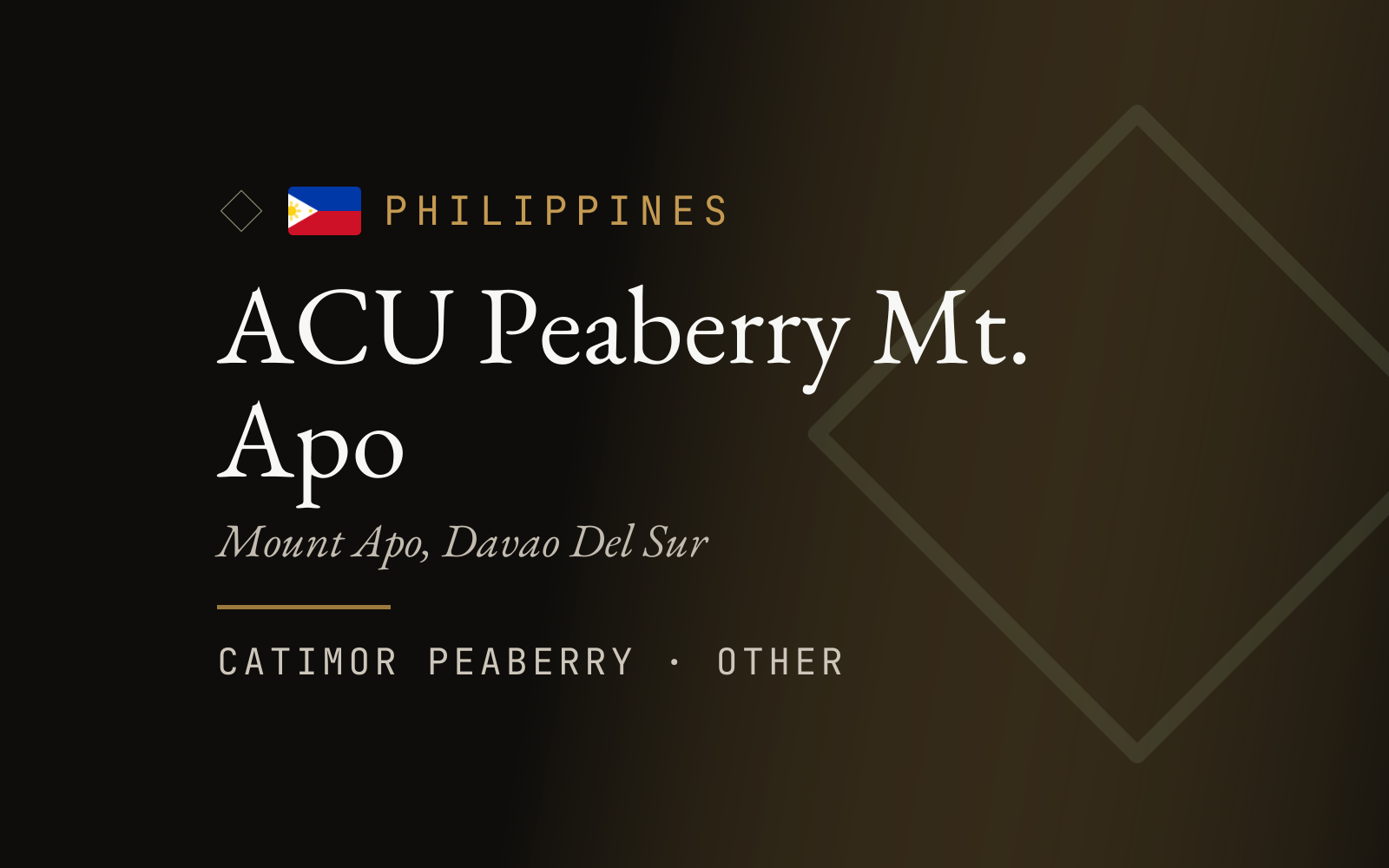 ACU Peaberry Mt. Apo