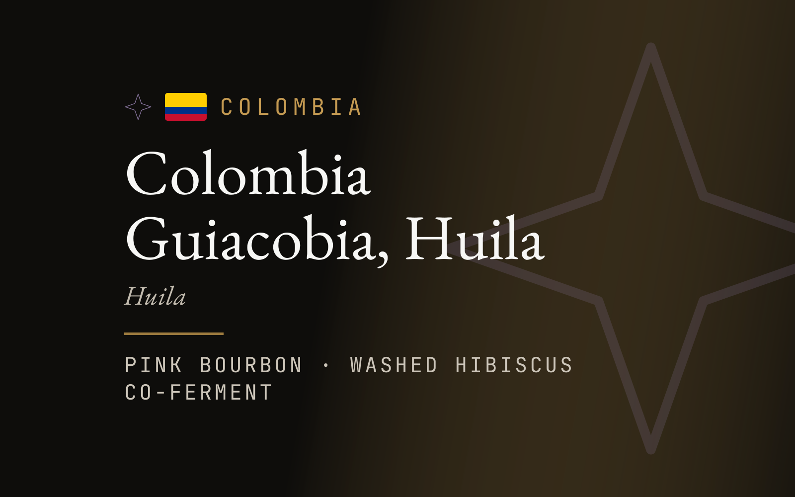 Colombia Guiacobia, Huila