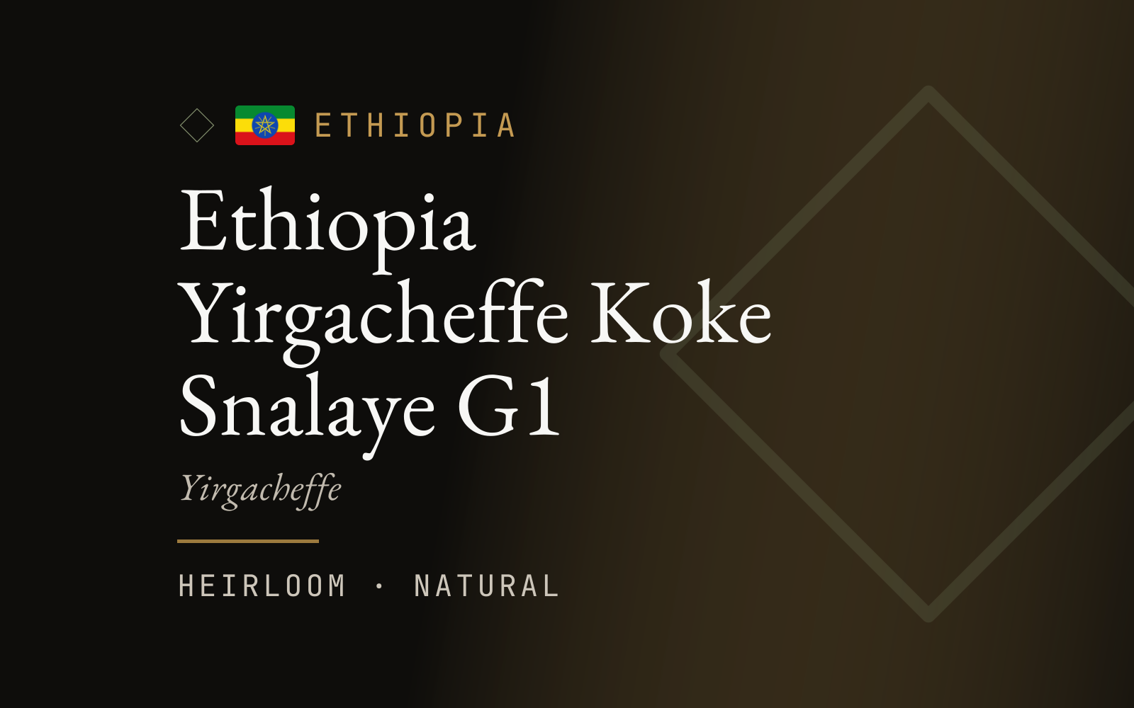 Ethiopia Yirgacheffe Koke Snalaye G1