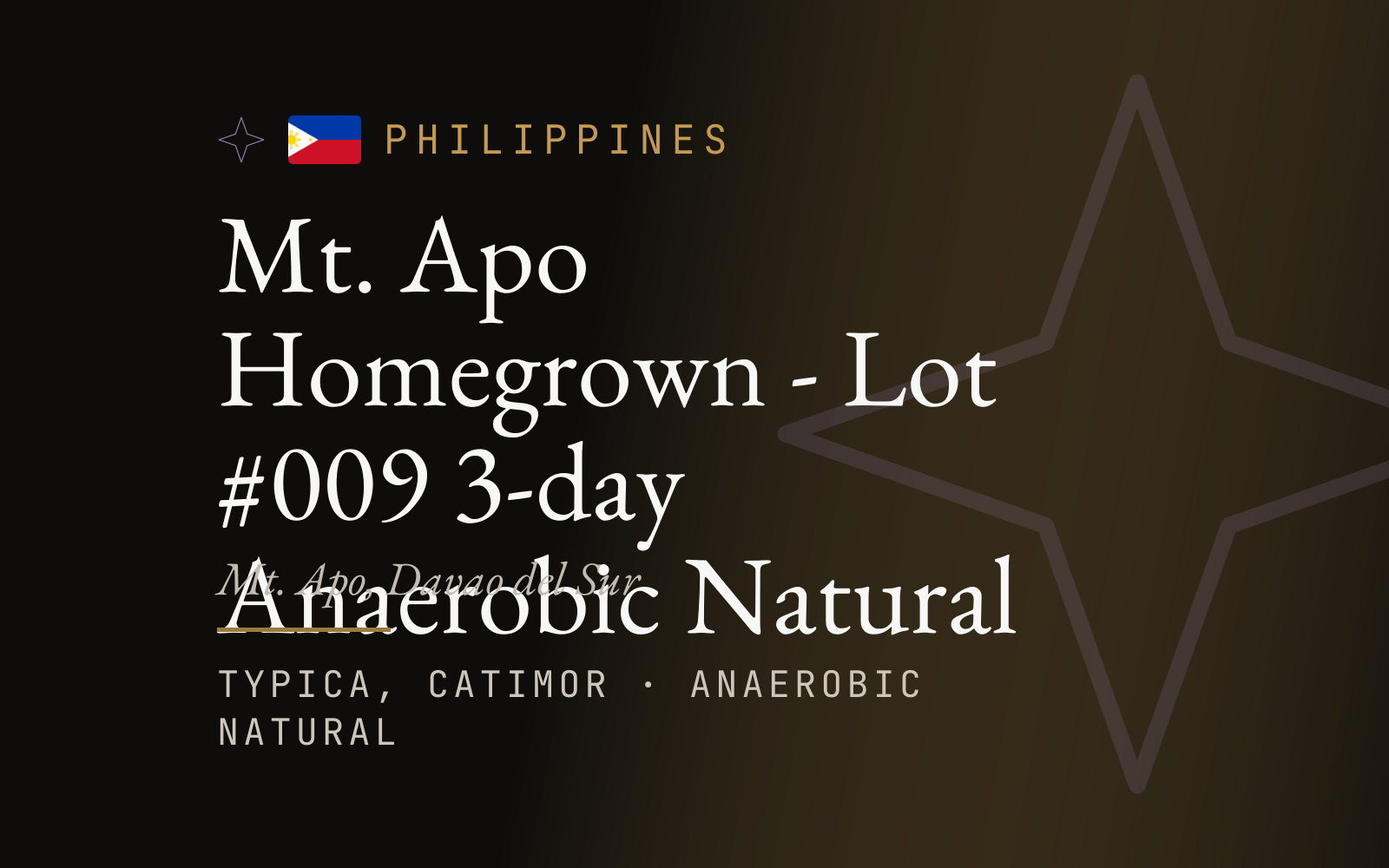 Mt. Apo Homegrown - Lot #009 3-day Anaerobic Natural