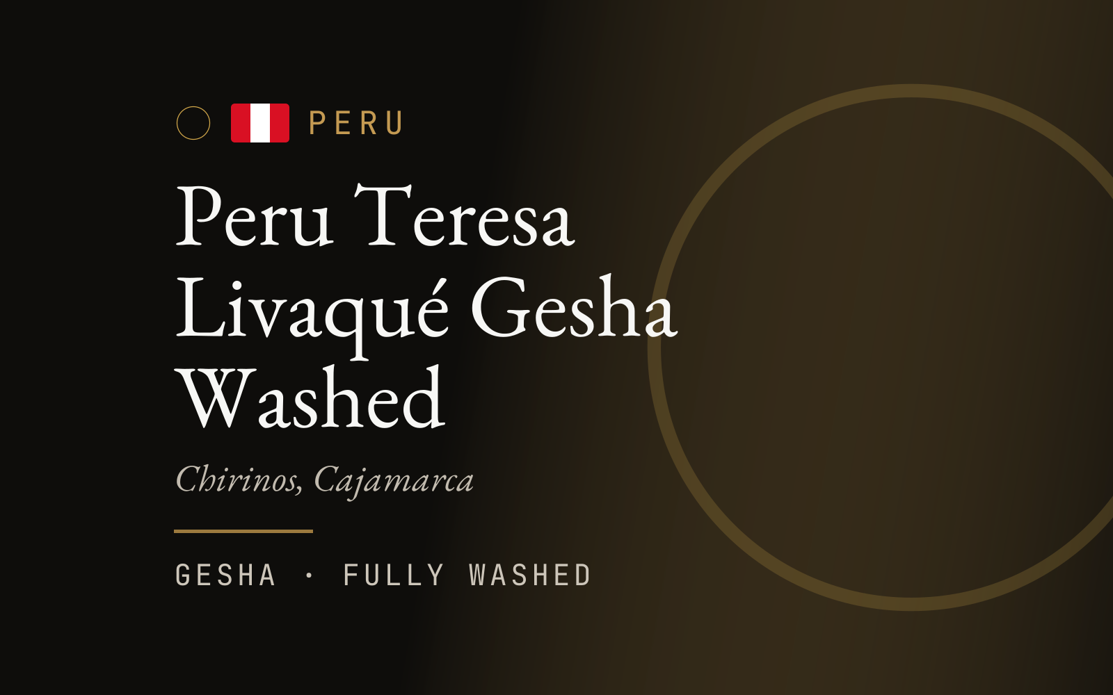 Peru Teresa Livaqué Gesha Washed